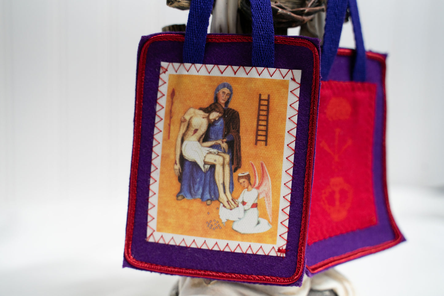 Purple Scapular of Benediction and Protection made of WOOL precisely to the vision of Marie-Julie Jahenny, ((HANDMADE in the USA))