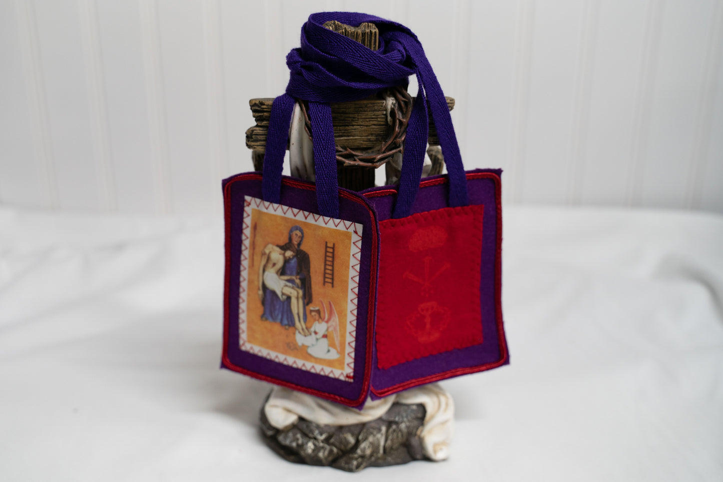 Purple Scapular of Benediction and Protection made of WOOL precisely to the vision of Marie-Julie Jahenny, ((HANDMADE in the USA))